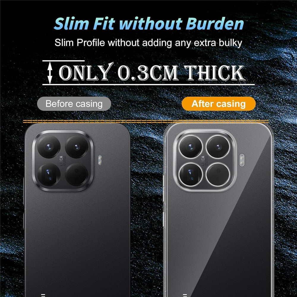 For Xiaomi 15T Pro Case Anti-Fingerprint Crystal Clear TPU Phone Cover