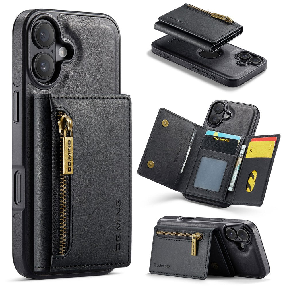 DG.MING M5 Series For iPhone 17 Case Detachable Magnetic Leather Phone Cover with Card Slots