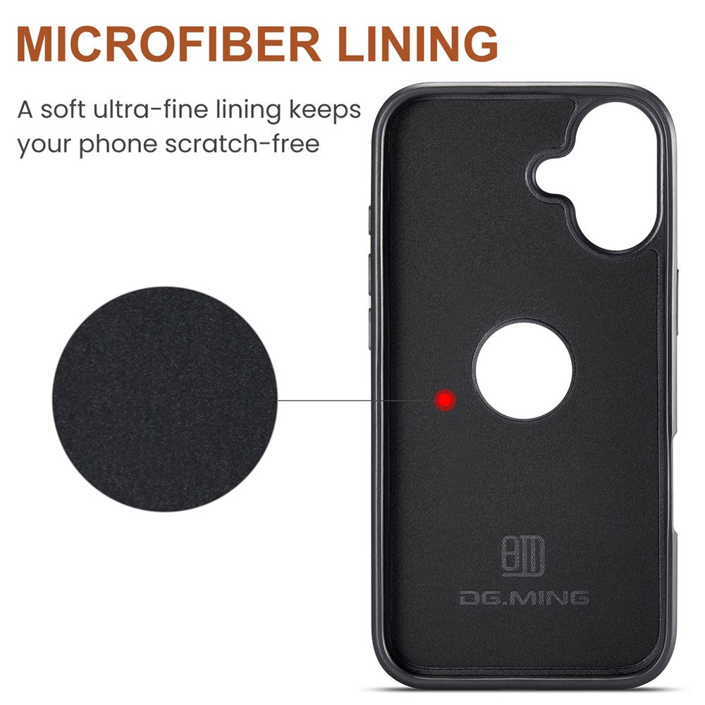 DG.MING M5 Series For iPhone 17 Case Detachable Magnetic Leather Phone Cover with Card Slots