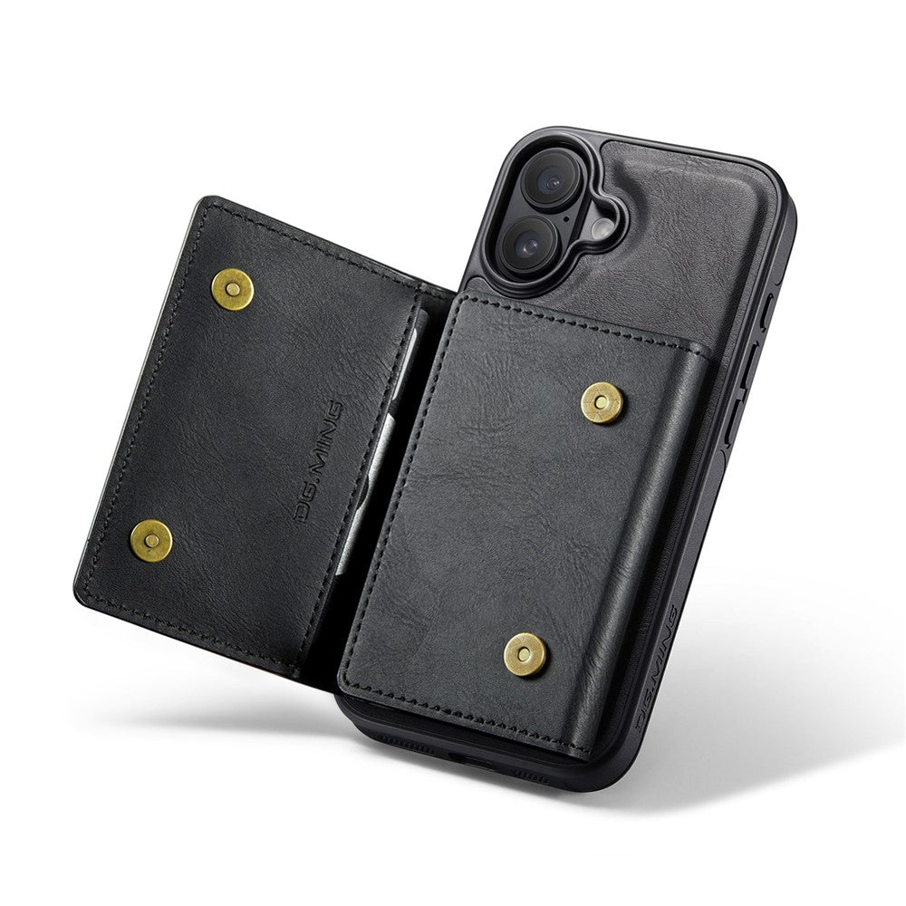 DG.MING M5 Series For iPhone 17 Case Detachable Magnetic Leather Phone Cover with Card Slots