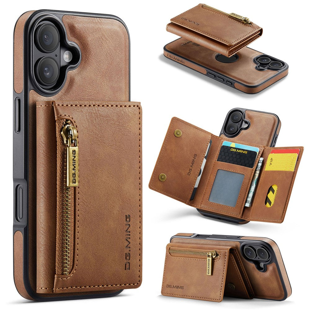 DG.MING M5 Series For iPhone 17 Case Detachable Magnetic Leather Phone Cover with Card Slots