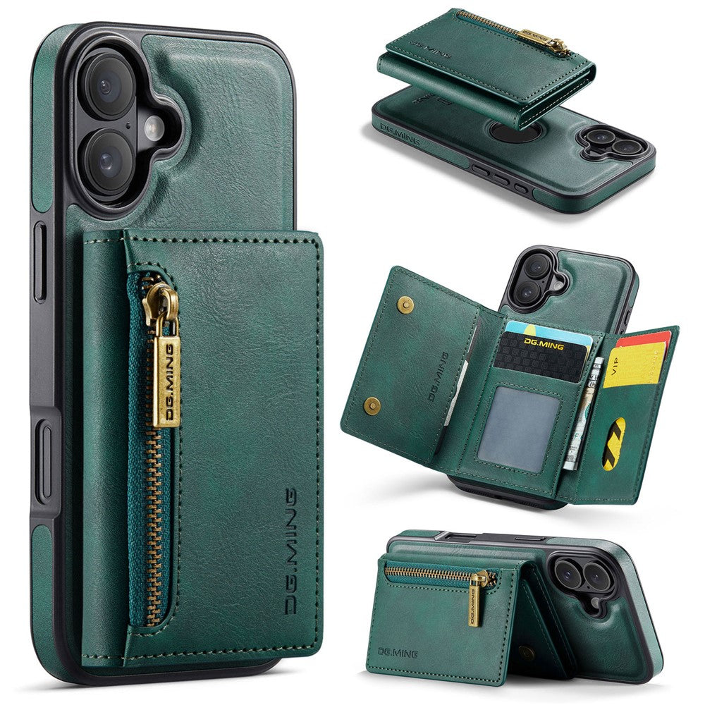 DG.MING M5 Series For iPhone 17 Case Detachable Magnetic Leather Phone Cover with Card Slots