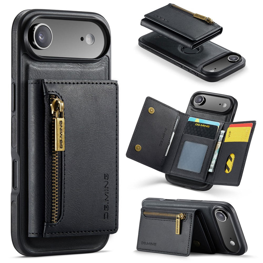 DG.MING M5 Series For iPhone Air Case Detachable Magnetic Leather Phone Cover with Card Slots