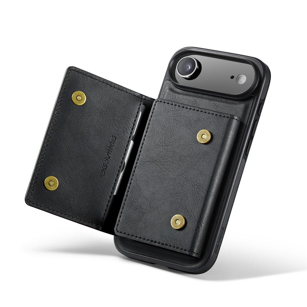 DG.MING M5 Series For iPhone Air Case Detachable Magnetic Leather Phone Cover with Card Slots