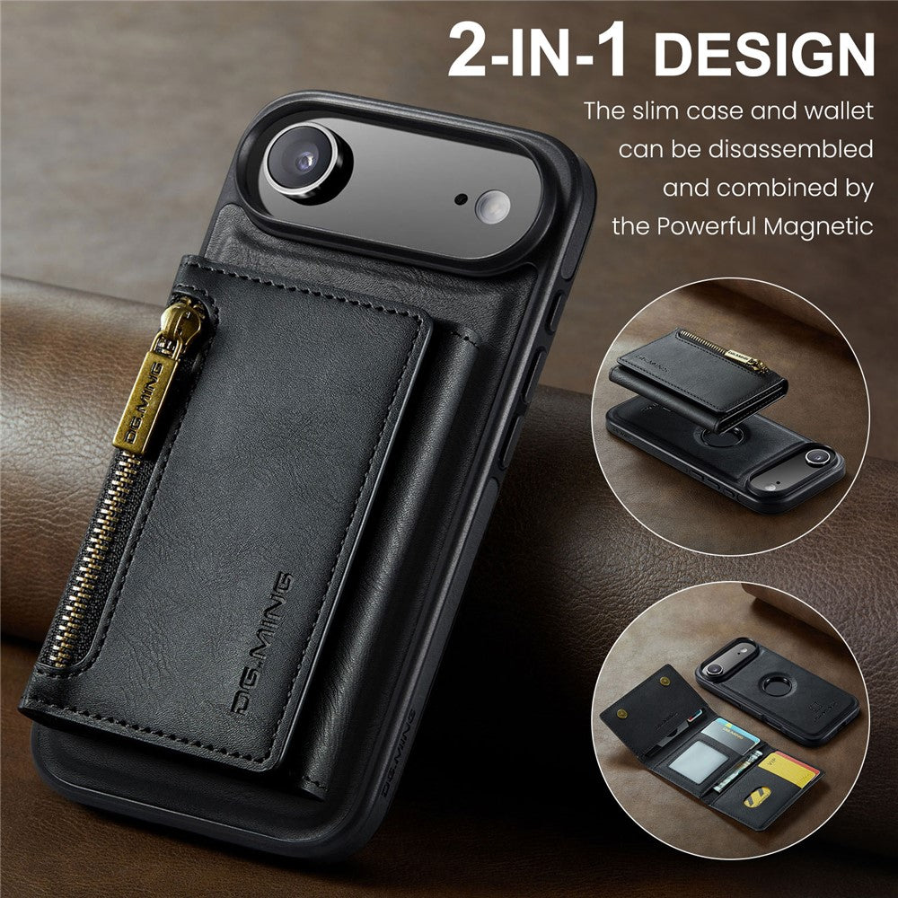 DG.MING M5 Series For iPhone Air Case Detachable Magnetic Leather Phone Cover with Card Slots