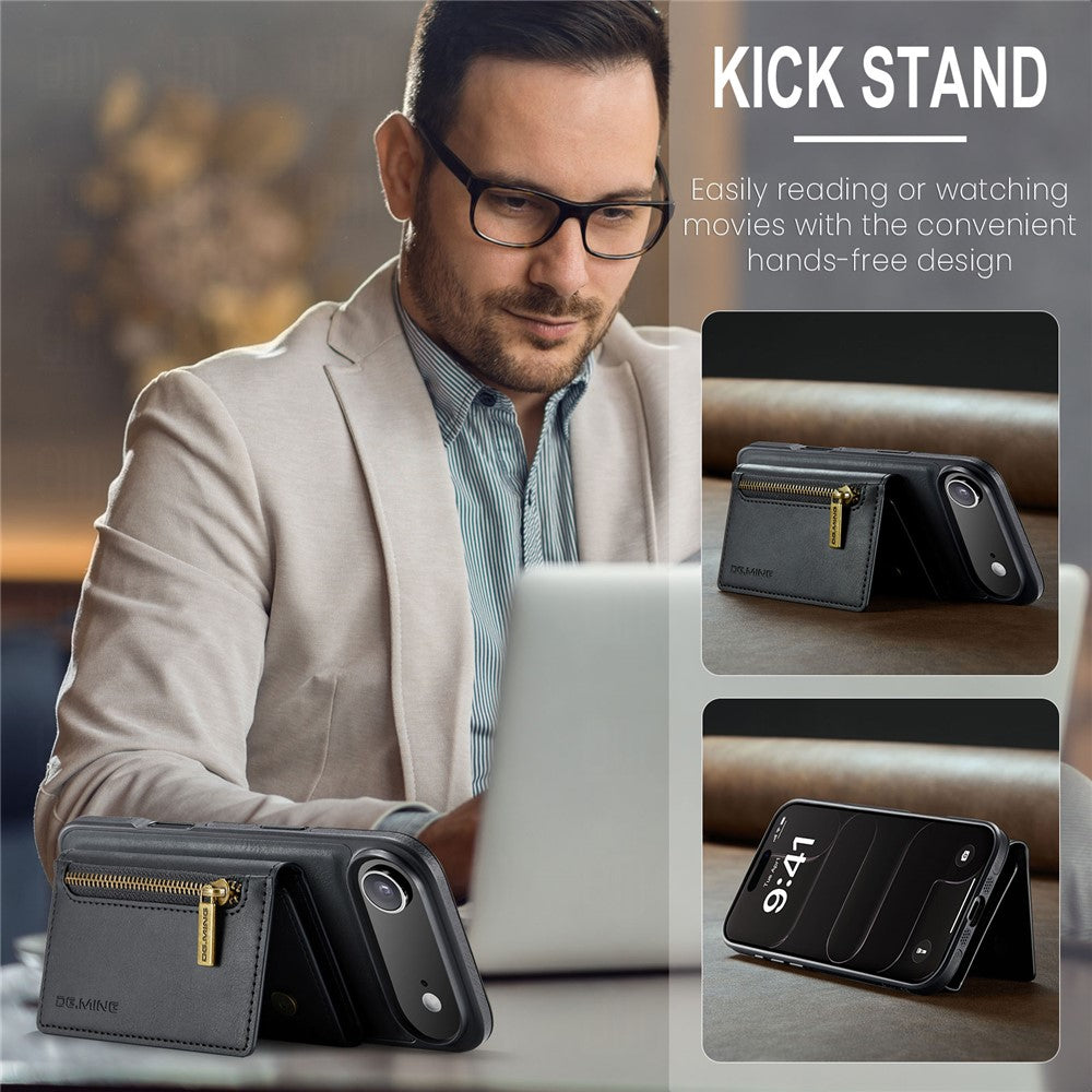 DG.MING M5 Series For iPhone Air Case Detachable Magnetic Leather Phone Cover with Card Slots