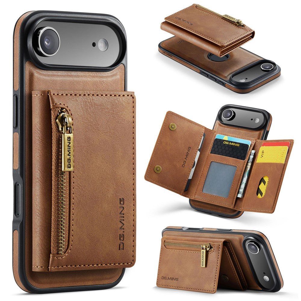 DG.MING M5 Series For iPhone Air Case Detachable Magnetic Leather Phone Cover with Card Slots