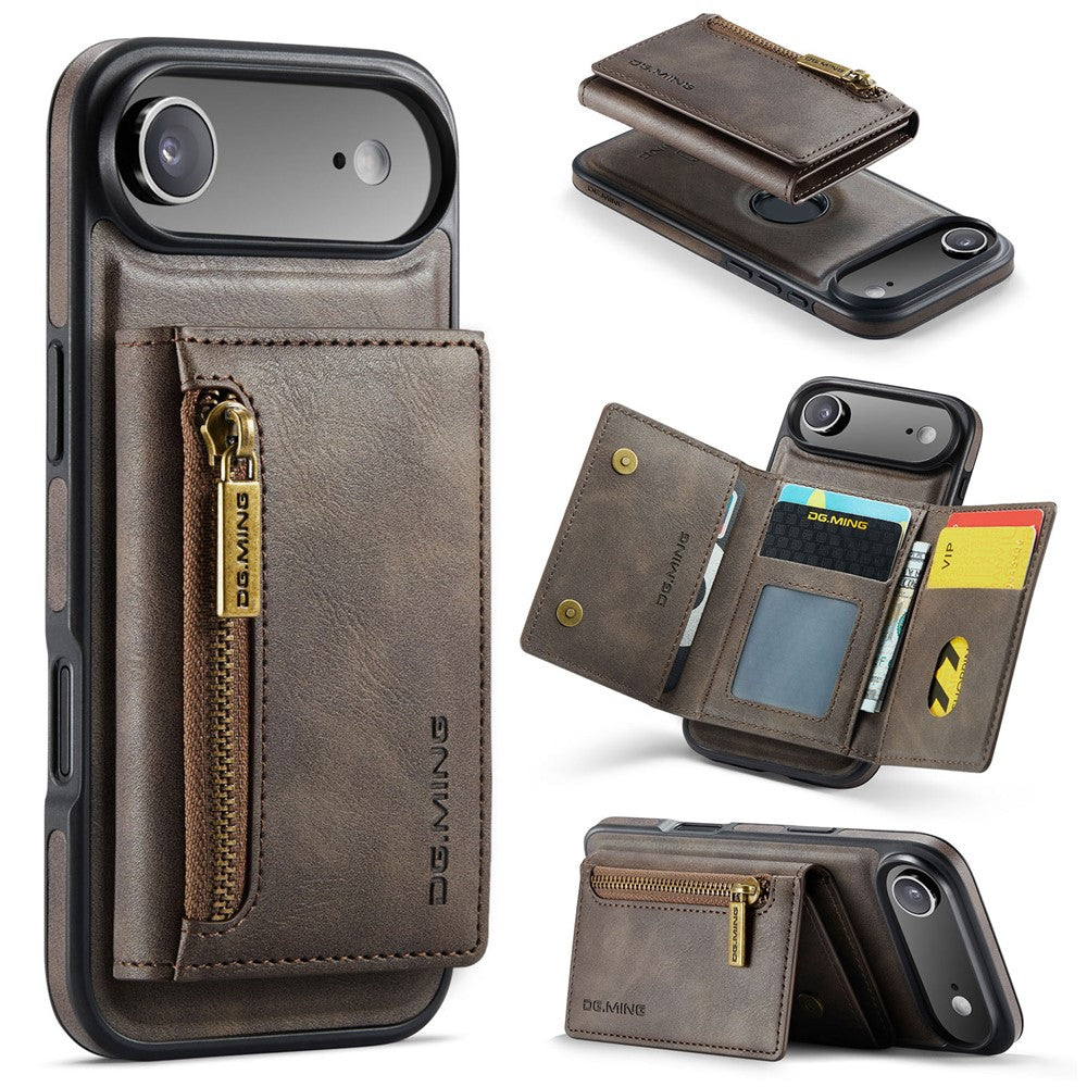 DG.MING M5 Series For iPhone Air Case Detachable Magnetic Leather Phone Cover with Card Slots