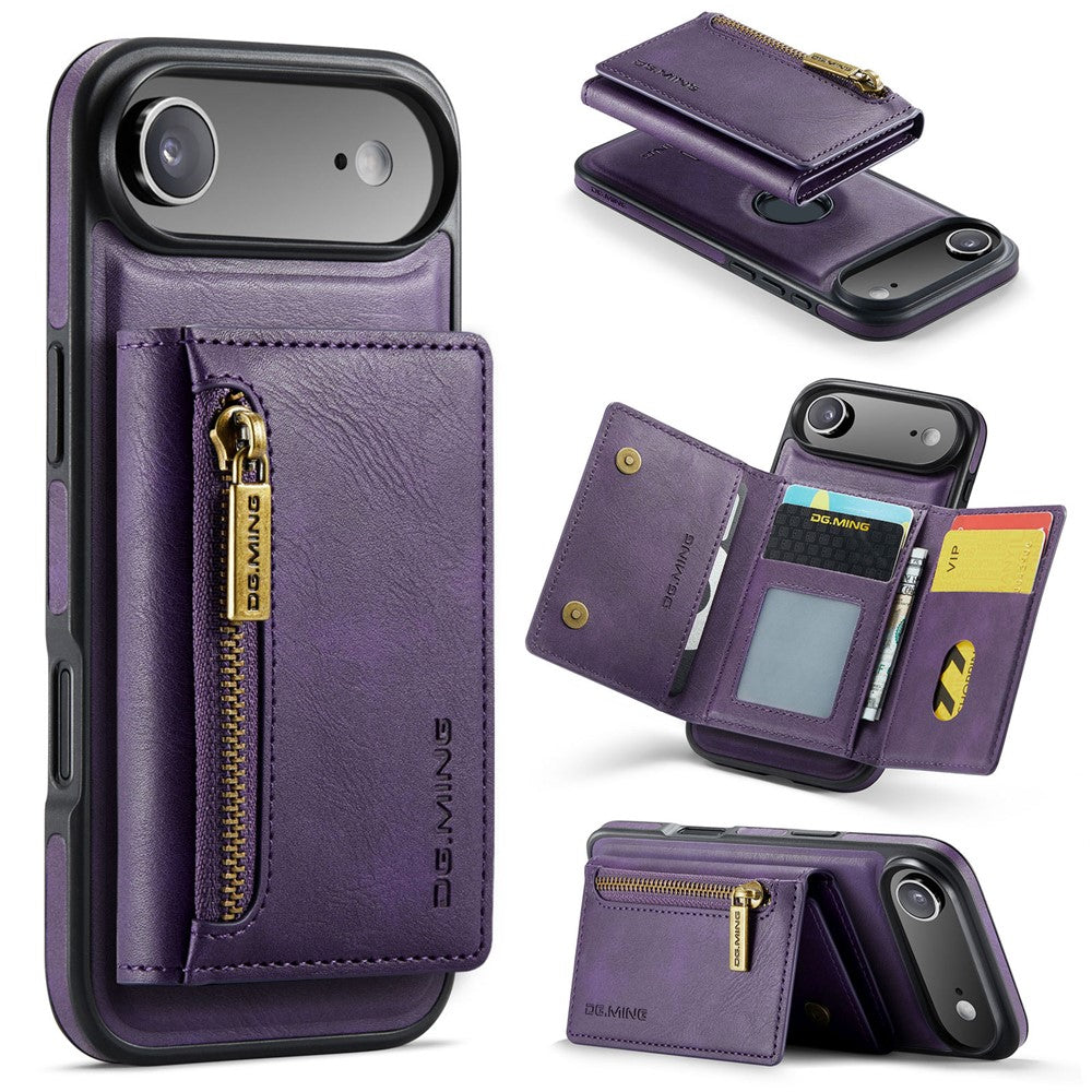 DG.MING M5 Series For iPhone Air Case Detachable Magnetic Leather Phone Cover with Card Slots
