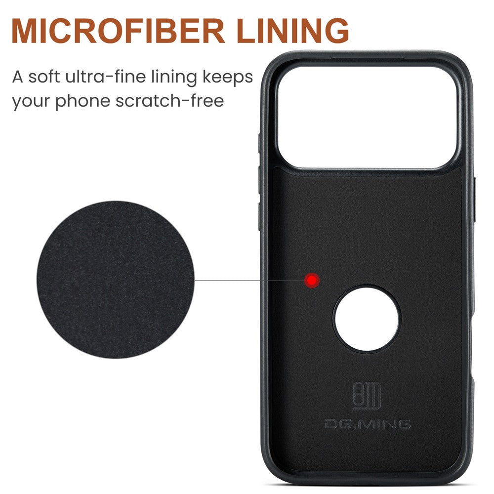 DG.MING M5 Series For iPhone 17 Pro Case Detachable Magnetic Leather Phone Cover with Card Slots