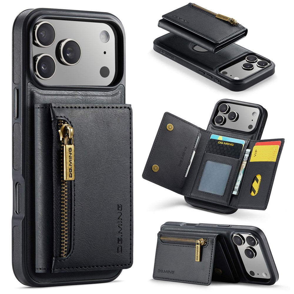 DG.MING M5 Series For iPhone 17 Pro Case Detachable Magnetic Leather Phone Cover with Card Slots