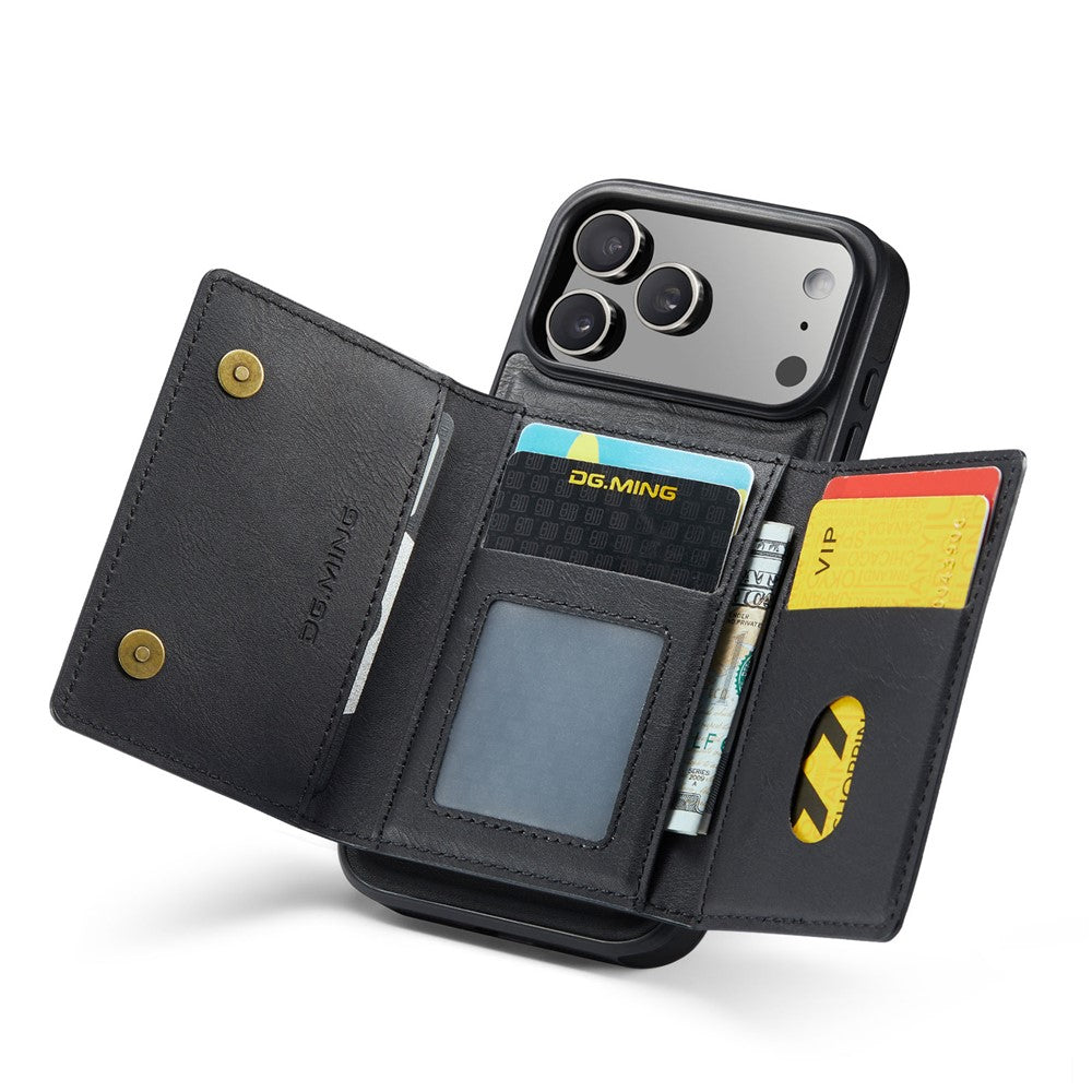 DG.MING M5 Series For iPhone 17 Pro Case Detachable Magnetic Leather Phone Cover with Card Slots