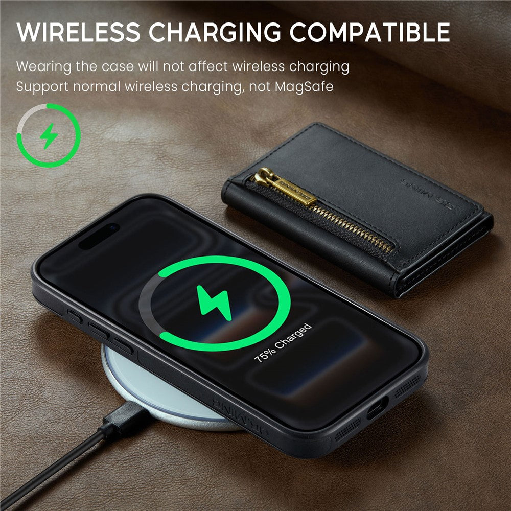 DG.MING M5 Series For iPhone 17 Pro Case Detachable Magnetic Leather Phone Cover with Card Slots