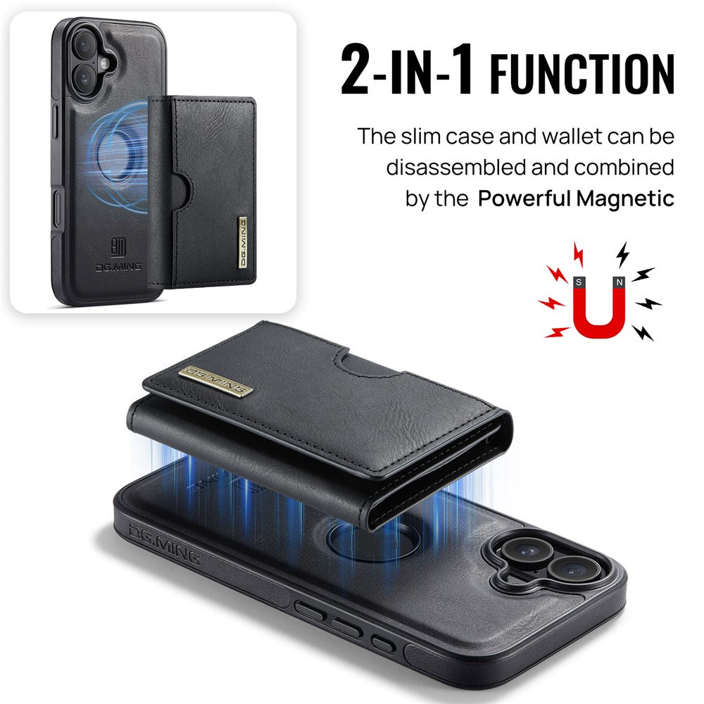 DG.MING M6 Series For iPhone 17 Case Magnetic Wallet PU + PC + TPU Phone Cover