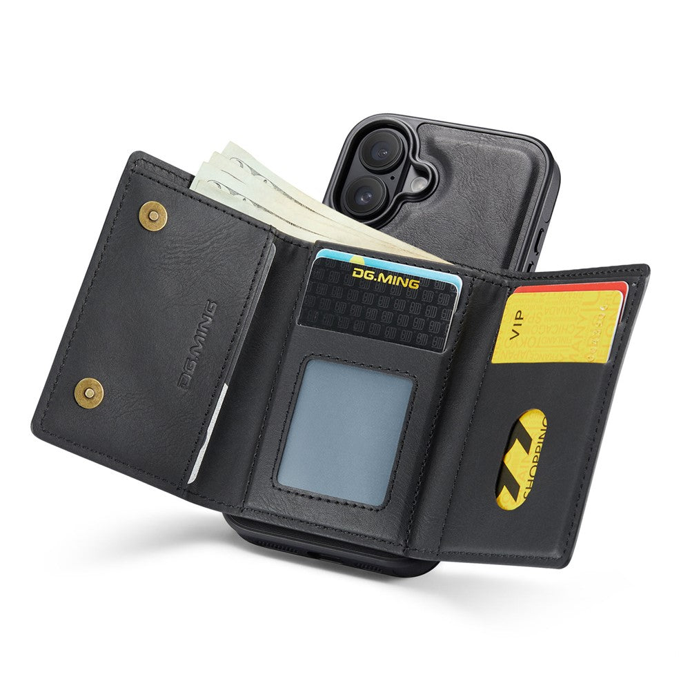 DG.MING M6 Series For iPhone 17 Case Magnetic Wallet PU + PC + TPU Phone Cover