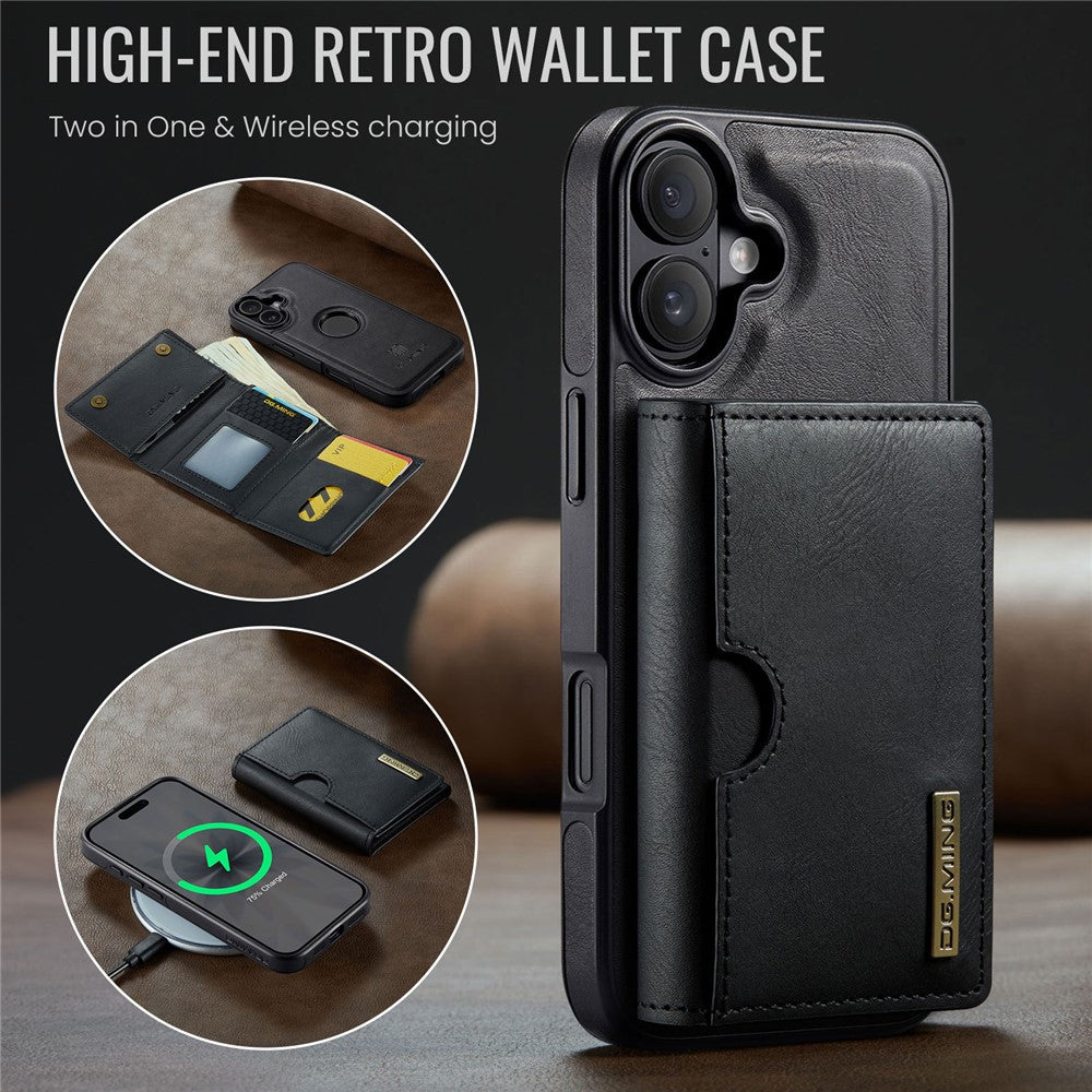 DG.MING M6 Series For iPhone 17 Case Magnetic Wallet PU + PC + TPU Phone Cover