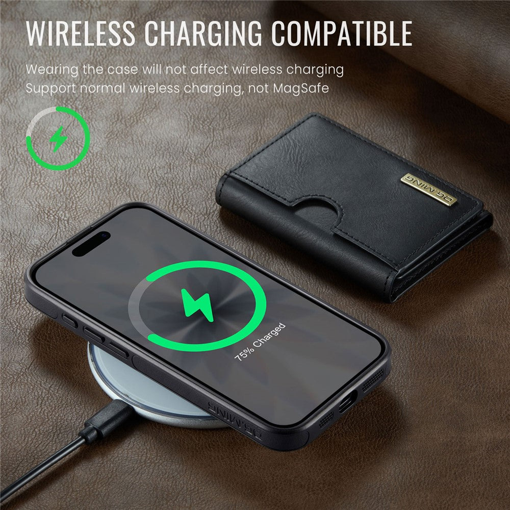DG.MING M6 Series For iPhone 17 Case Magnetic Wallet PU + PC + TPU Phone Cover