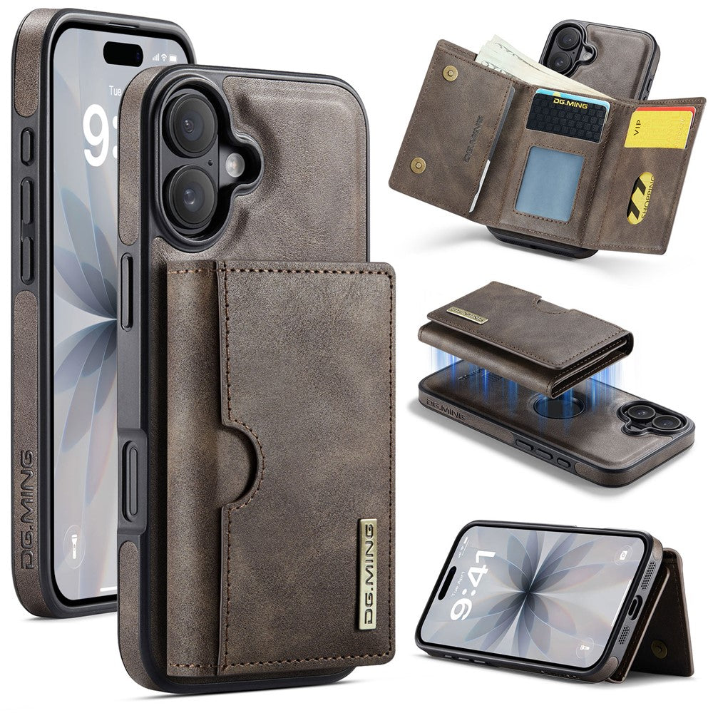 DG.MING M6 Series For iPhone 17 Case Magnetic Wallet PU + PC + TPU Phone Cover