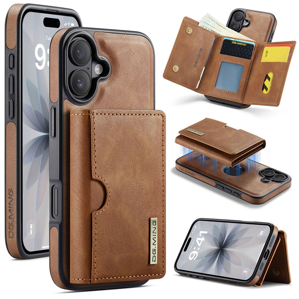DG.MING M6 Series For iPhone 17 Case Magnetic Wallet PU + PC + TPU Phone Cover