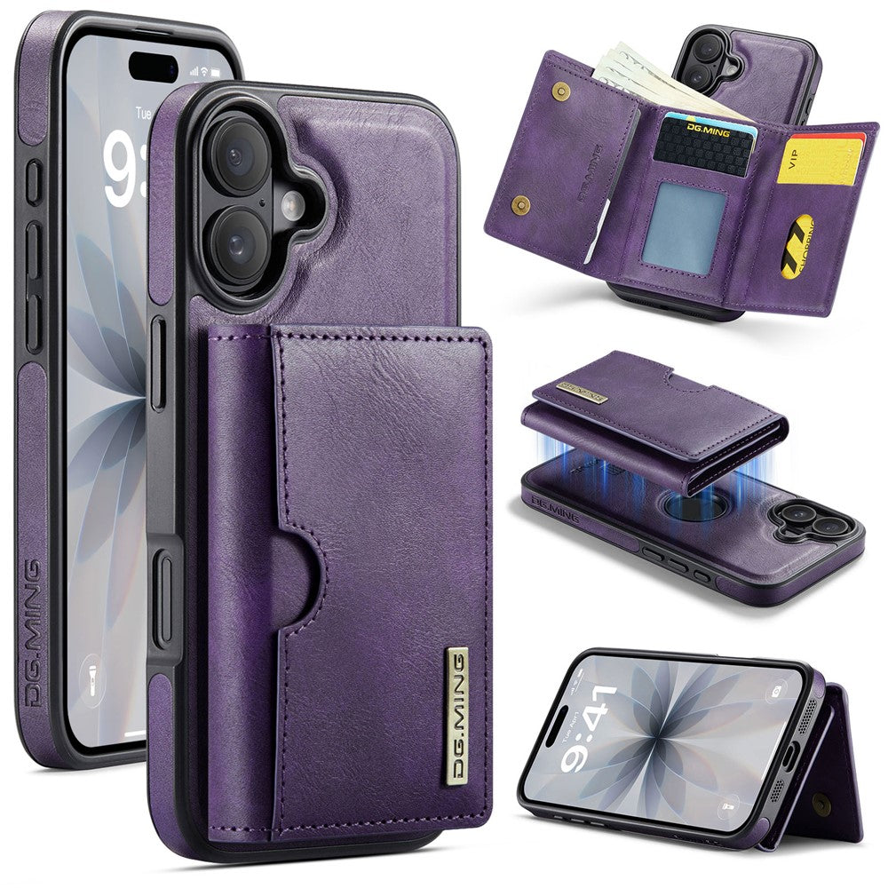 DG.MING M6 Series For iPhone 17 Case Magnetic Wallet PU + PC + TPU Phone Cover