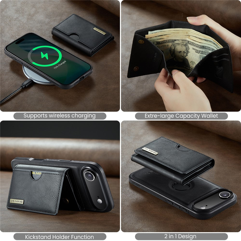 DG.MING M6 Series For iPhone Air Case Magnetic Wallet PU + PC + TPU Phone Cover