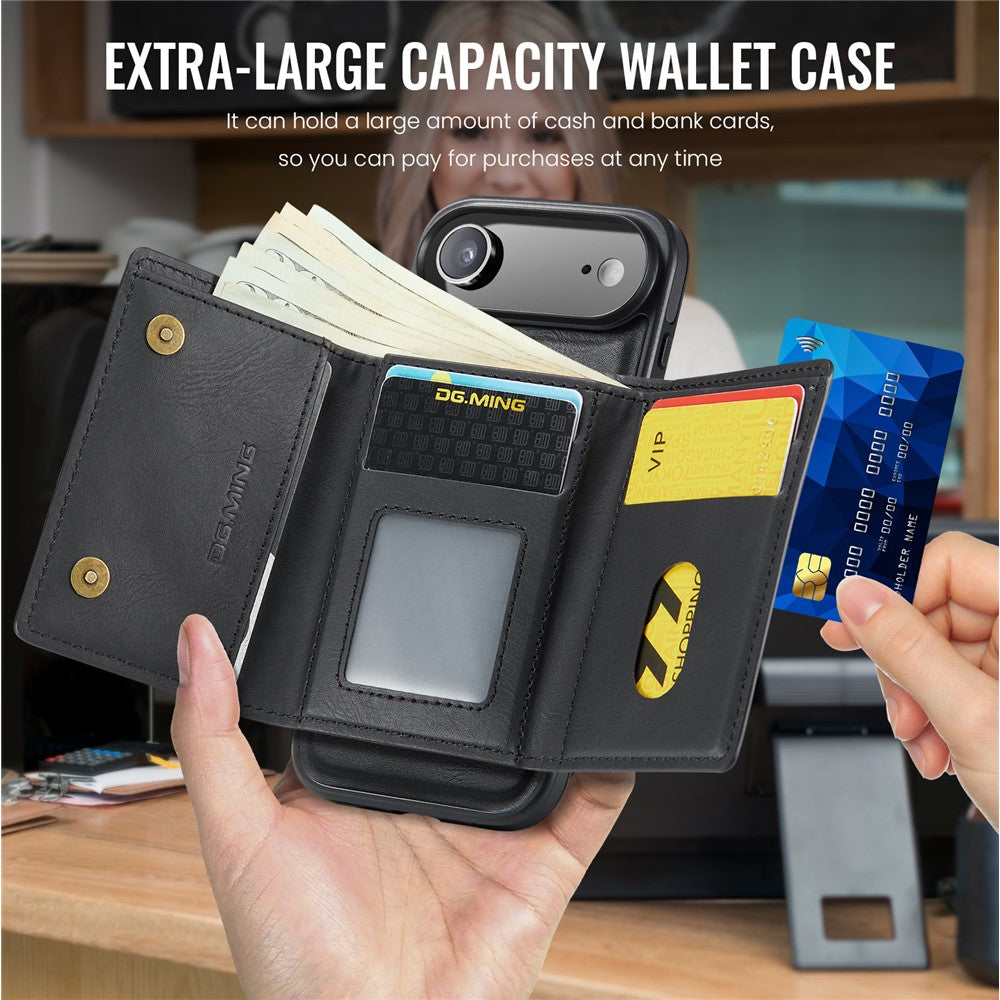 DG.MING M6 Series For iPhone Air Case Magnetic Wallet PU + PC + TPU Phone Cover