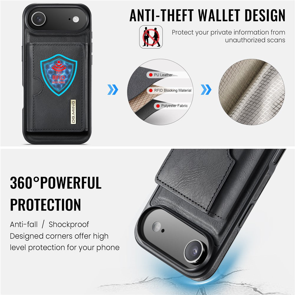 DG.MING M6 Series For iPhone Air Case Magnetic Wallet PU + PC + TPU Phone Cover