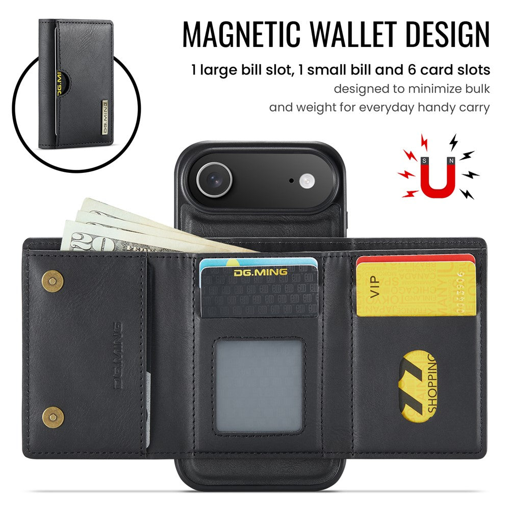 DG.MING M6 Series For iPhone Air Case Magnetic Wallet PU + PC + TPU Phone Cover