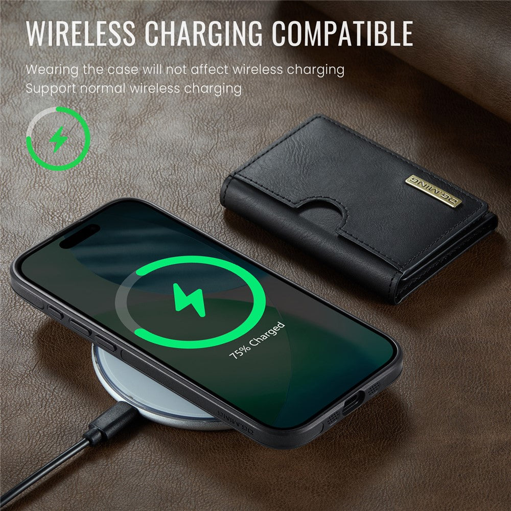 DG.MING M6 Series For iPhone Air Case Magnetic Wallet PU + PC + TPU Phone Cover