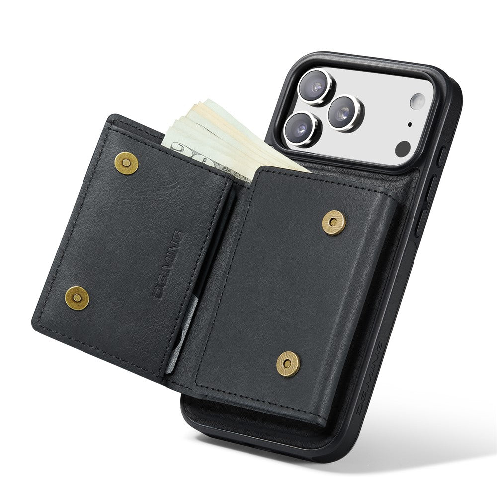 DG.MING M6 Series For iPhone 17 Pro Case Magnetic Wallet PU + PC + TPU Phone Cover