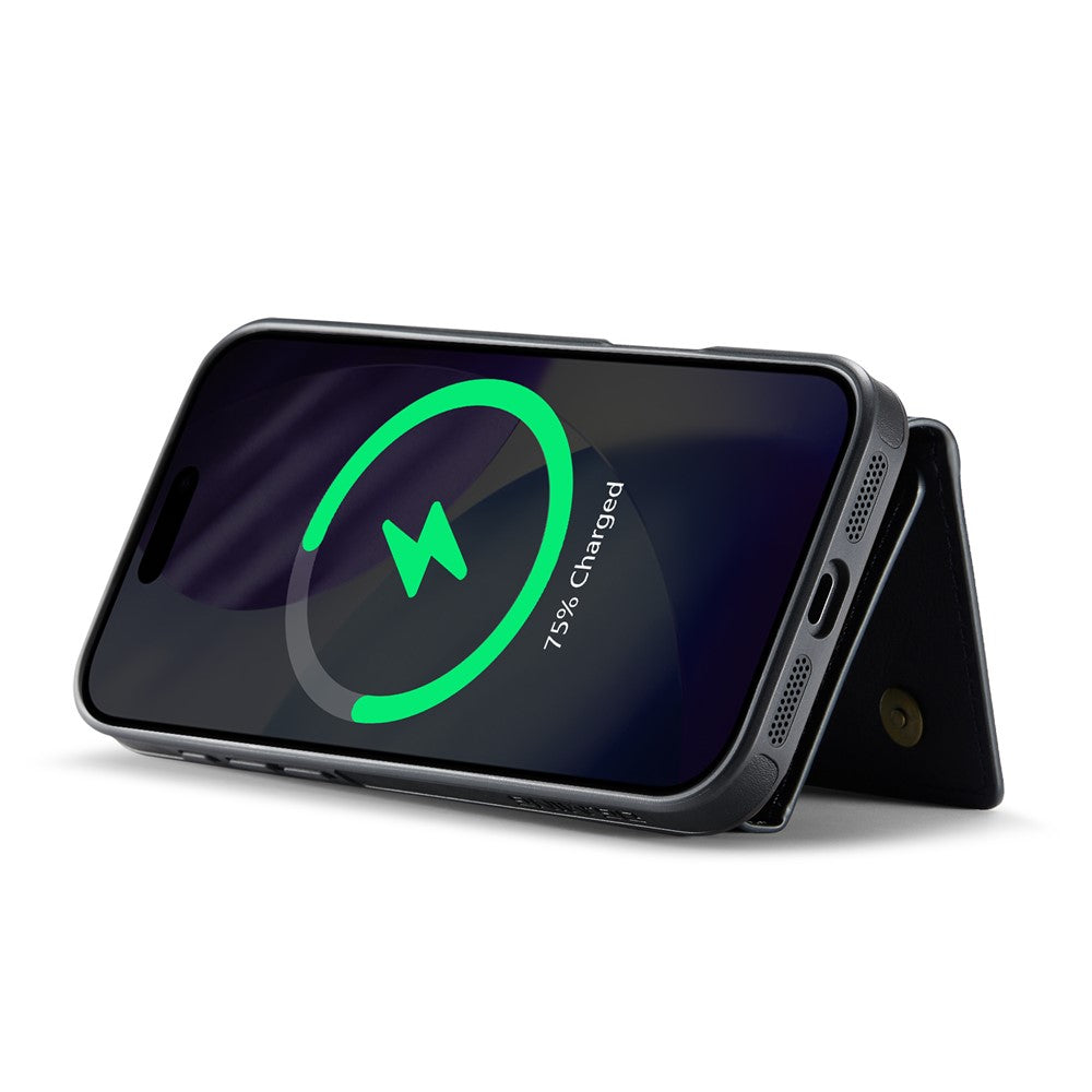 DG.MING M6 Series For iPhone 17 Pro Case Magnetic Wallet PU + PC + TPU Phone Cover