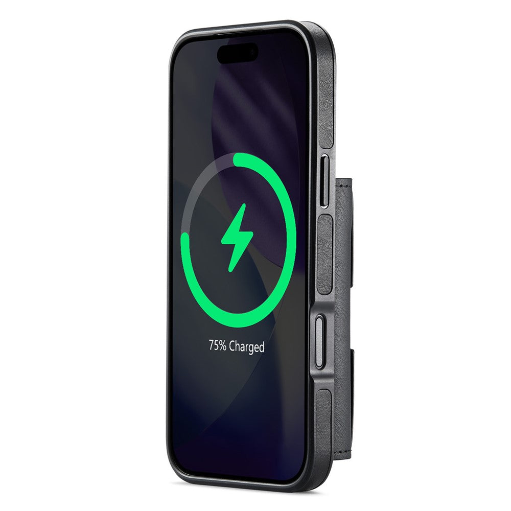 DG.MING M6 Series For iPhone 17 Pro Max Case Magnetic Wallet PU + PC + TPU Phone Cover