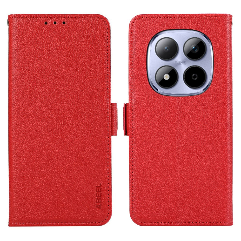 ABEEL For Xiaomi Redmi Note 15 Pro 5G Case Litchi Texture Leather RFID Blocking Phone Cover