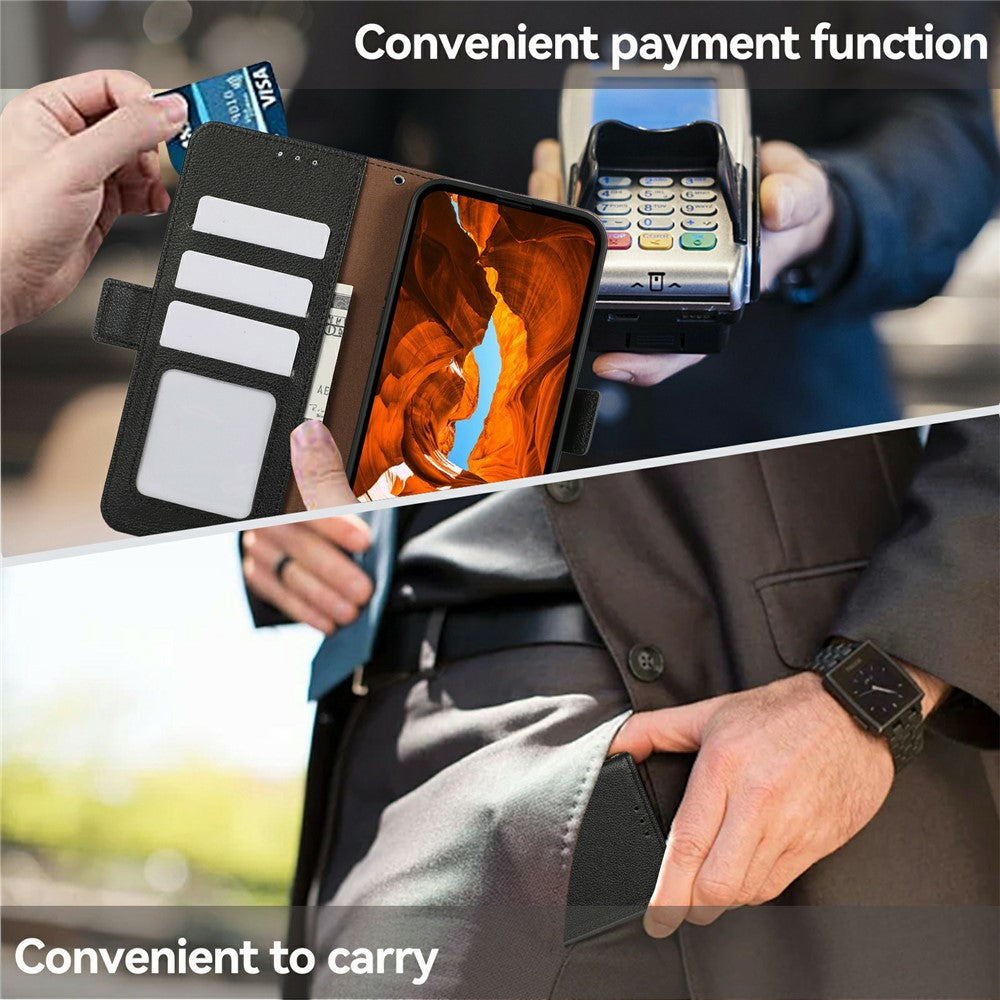 ABEEL For Xiaomi Redmi Note 15 Pro+ 5G Case Litchi Texture Leather RFID Blocking Phone Cover