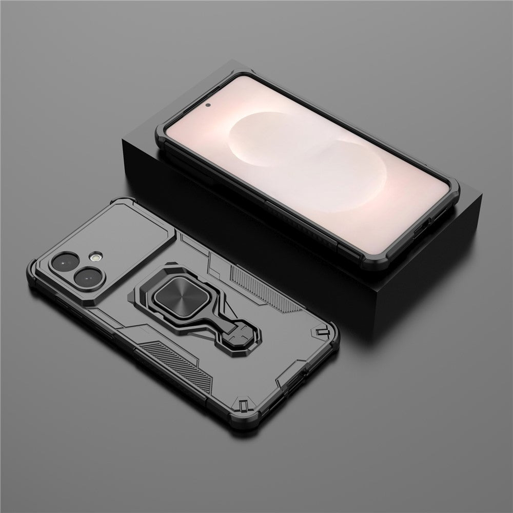 For Samsung Galaxy S26 Edge Case Rotatable Ring Kickstand PC + TPU Shockproof Phone Cover