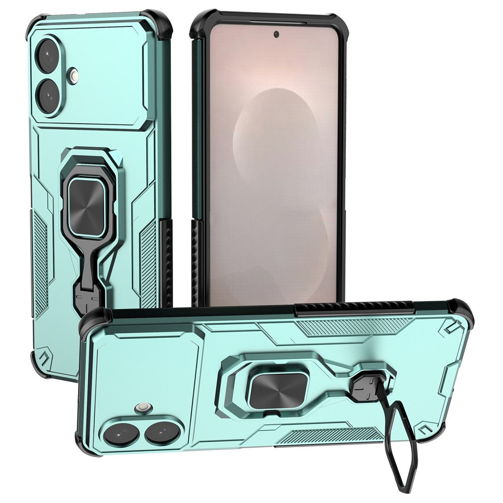 For Samsung Galaxy S26 Edge Case Rotatable Ring Kickstand PC + TPU Shockproof Phone Cover