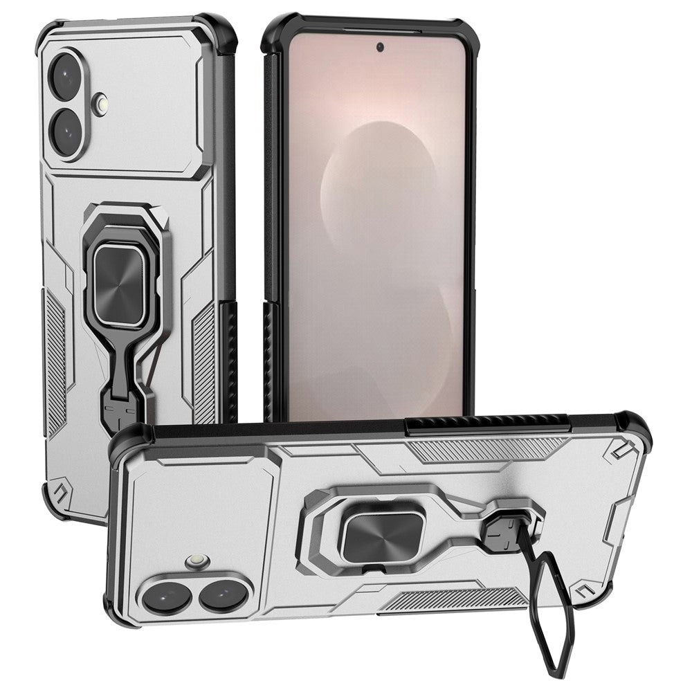 For Samsung Galaxy S26 Edge Case Rotatable Ring Kickstand PC + TPU Shockproof Phone Cover