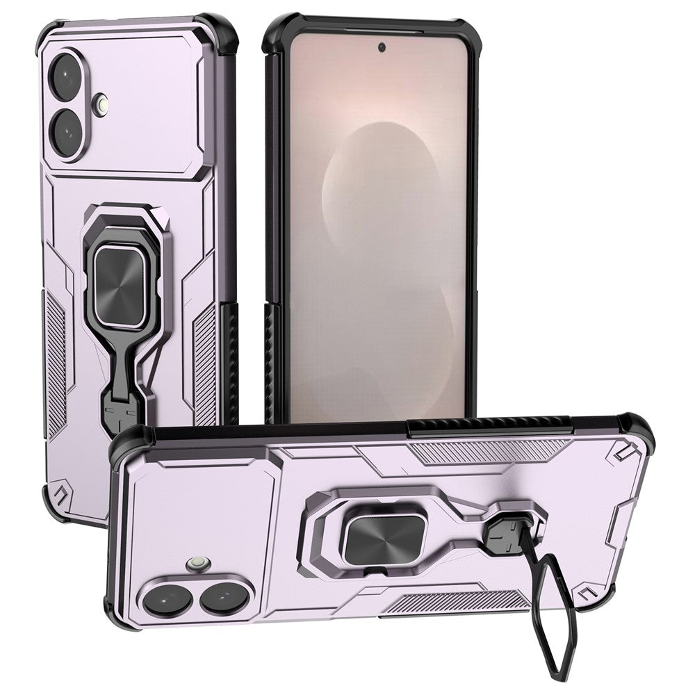 For Samsung Galaxy S26 Edge Case Rotatable Ring Kickstand PC + TPU Shockproof Phone Cover