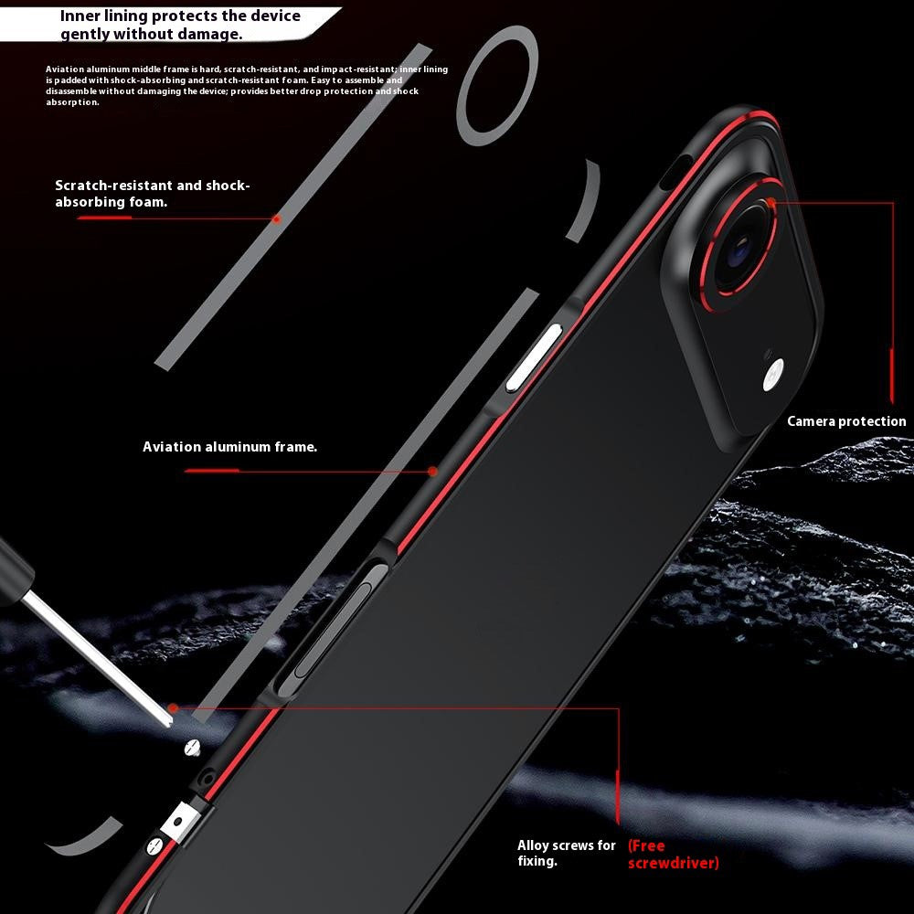 For iPhone Air Bumper Case No-Back Phone Frame Cover with Lens Protection