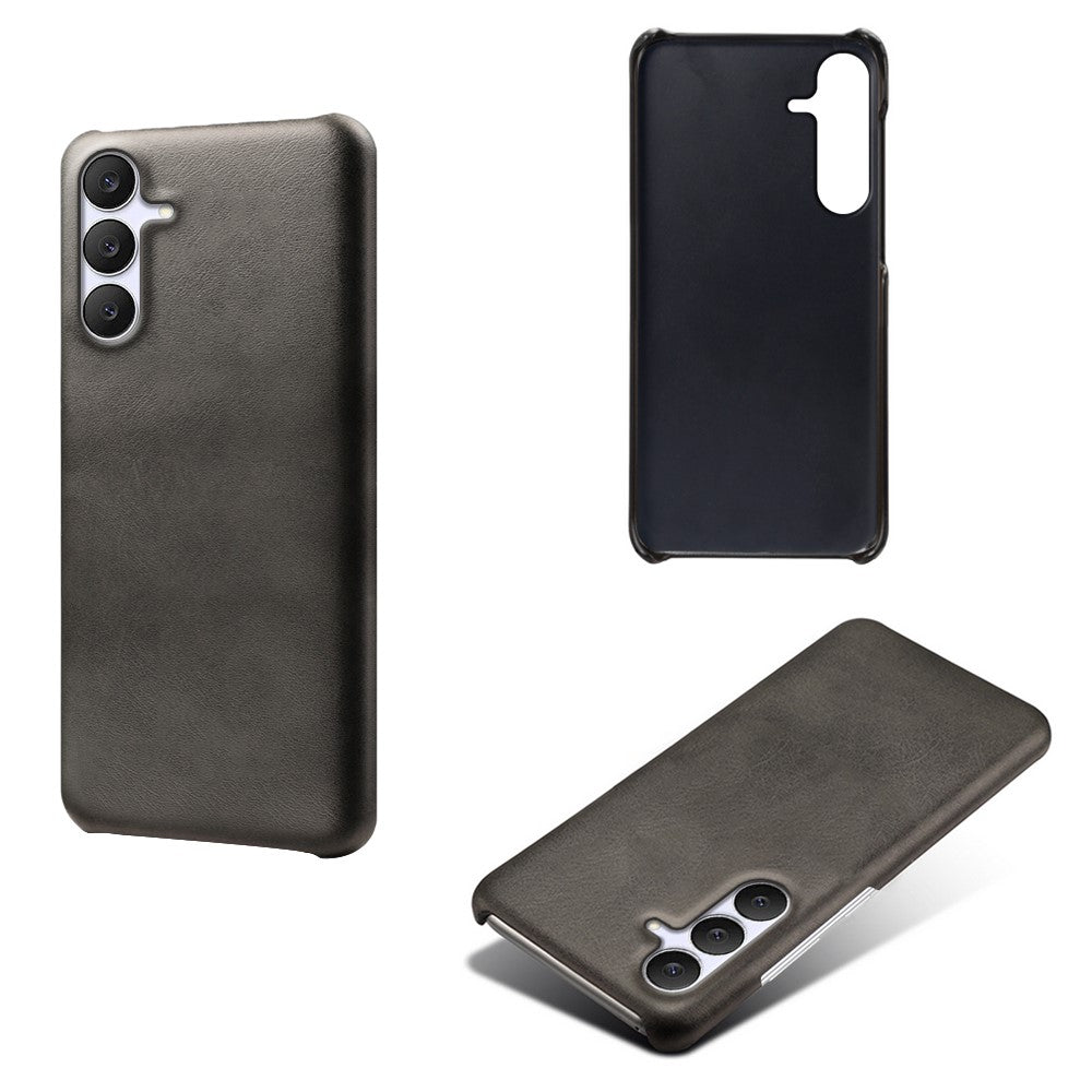 For Samsung Galaxy S25 FE Case Calf Texture PU Leather Hard PC Protective Phone Cover