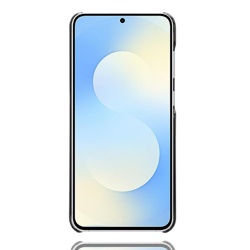 For Samsung Galaxy S25 FE Case Calf Texture PU Leather Hard PC Protective Phone Cover