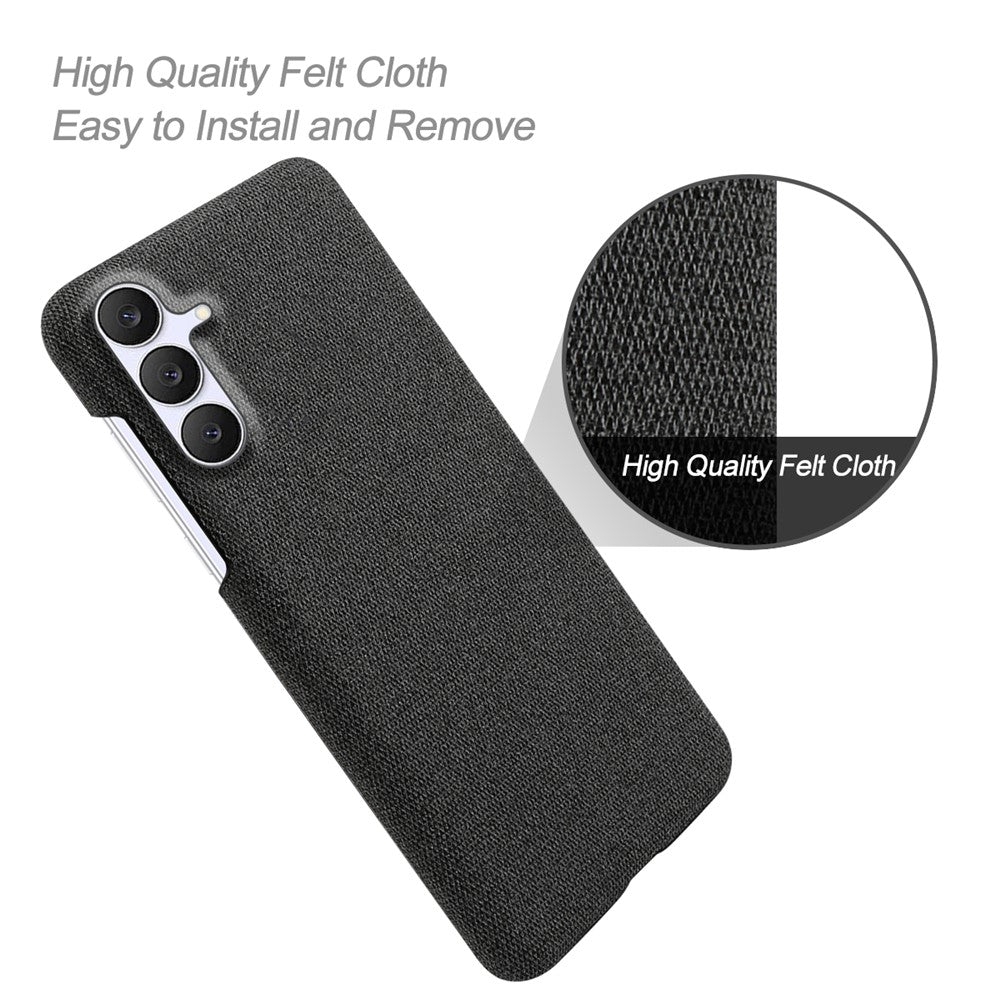 For Samsung Galaxy S25 FE Phone Case Cloth Texture Anti-Scratch Protective PC Back Cover