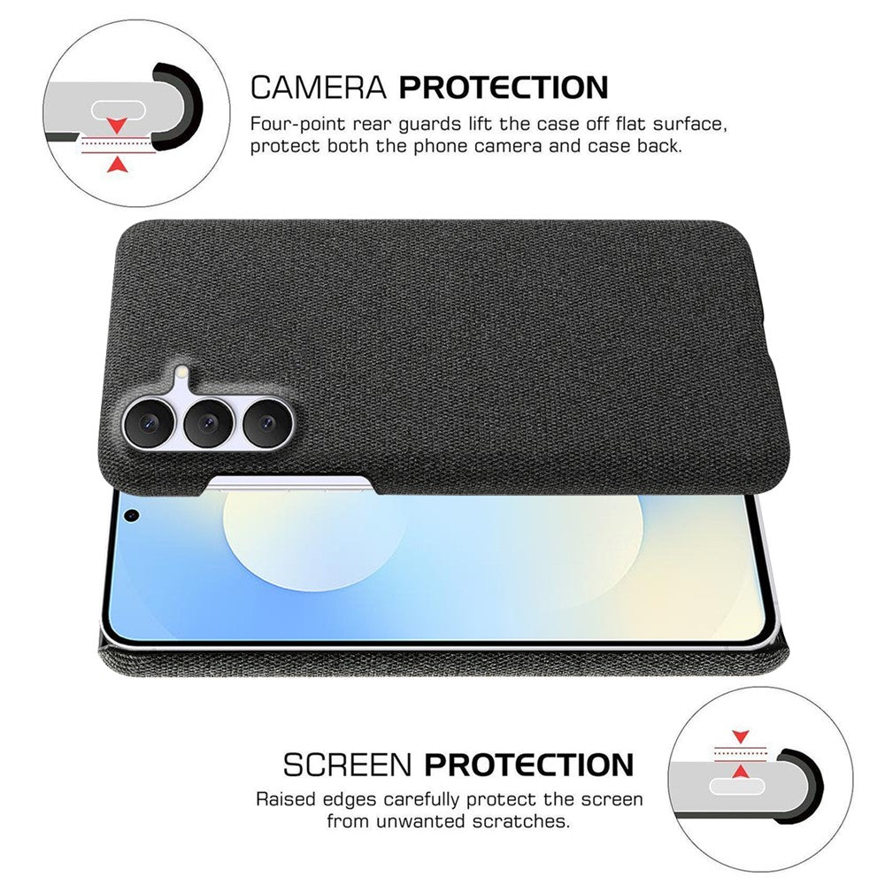 For Samsung Galaxy S25 FE Phone Case Cloth Texture Anti-Scratch Protective PC Back Cover