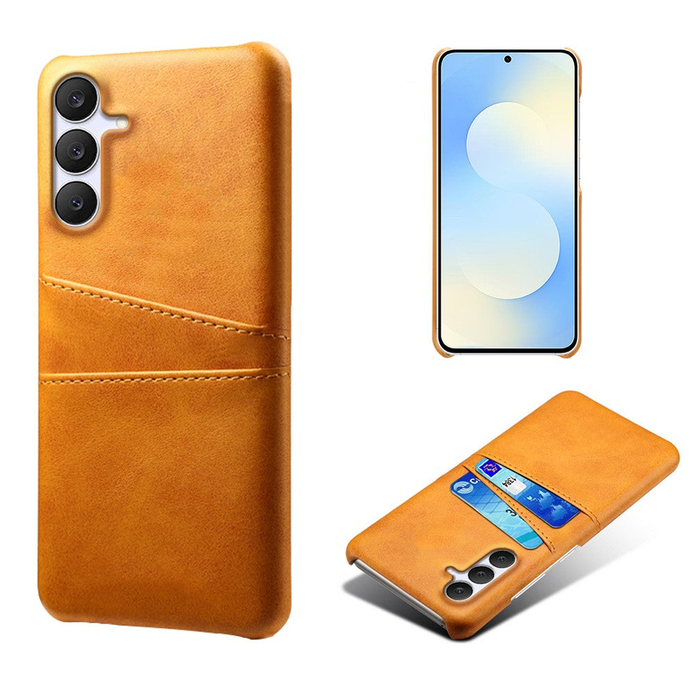 For Samsung Galaxy S25 FE Case Dual Card Slots PU Leather + Hard PC Phone Cover