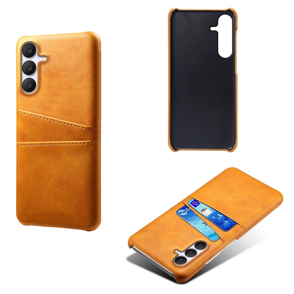 For Samsung Galaxy S25 FE Case Dual Card Slots PU Leather + Hard PC Phone Cover