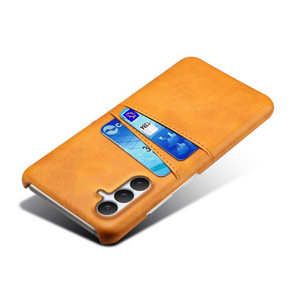 For Samsung Galaxy S25 FE Case Dual Card Slots PU Leather + Hard PC Phone Cover