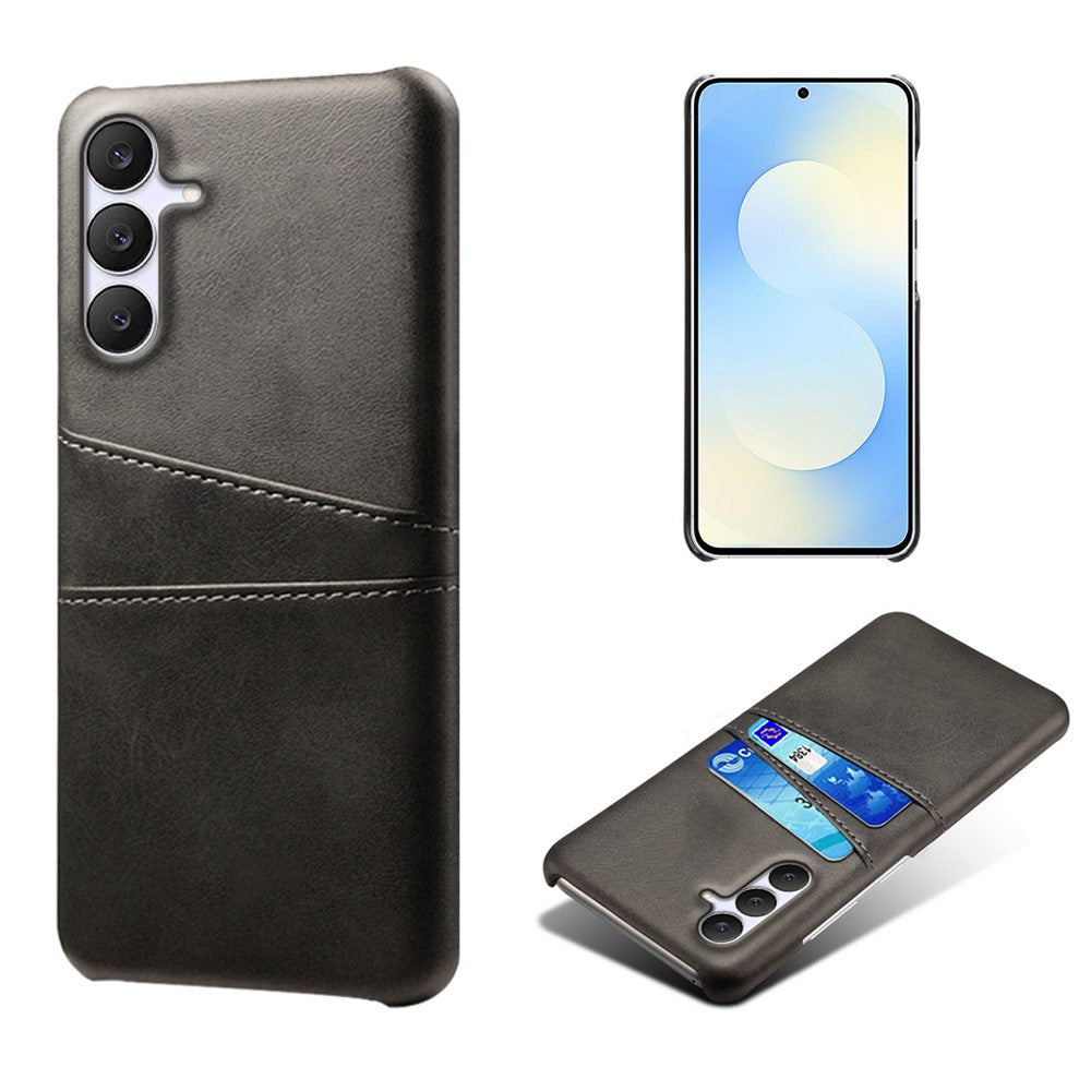 For Samsung Galaxy S25 FE Case Dual Card Slots PU Leather + Hard PC Phone Cover