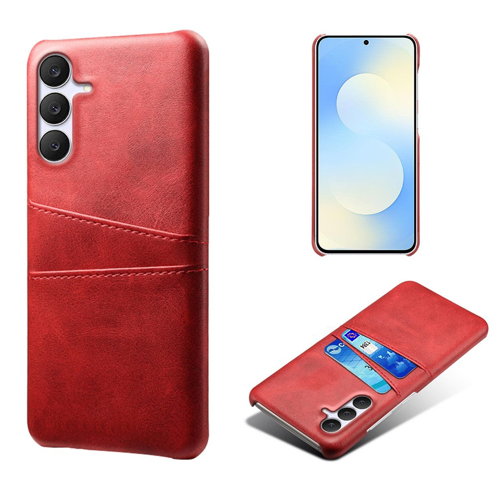 For Samsung Galaxy S25 FE Case Dual Card Slots PU Leather + Hard PC Phone Cover