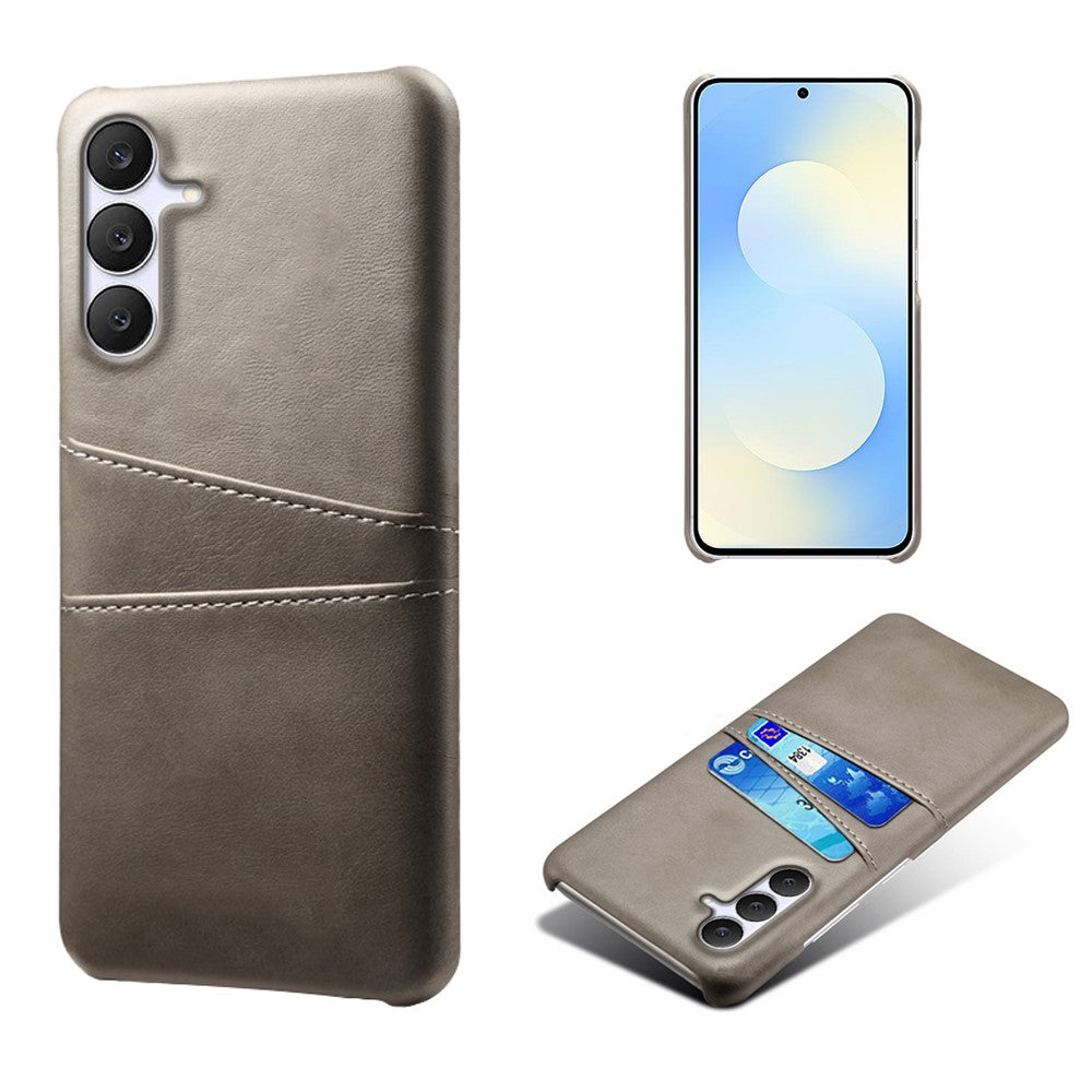 For Samsung Galaxy S25 FE Case Dual Card Slots PU Leather + Hard PC Phone Cover