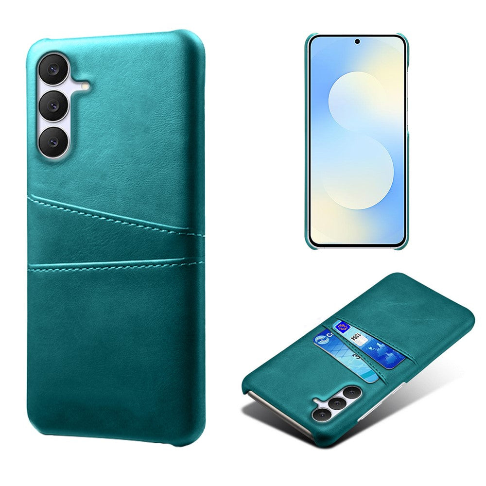 For Samsung Galaxy S25 FE Case Dual Card Slots PU Leather + Hard PC Phone Cover